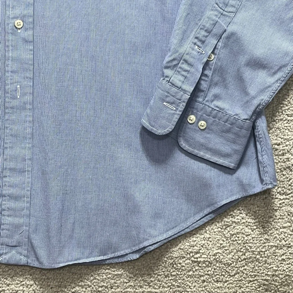 Ralph Lauren Shirt Mens 18 Blue Check Andrew‎ Button Up Long Sleeve Casual